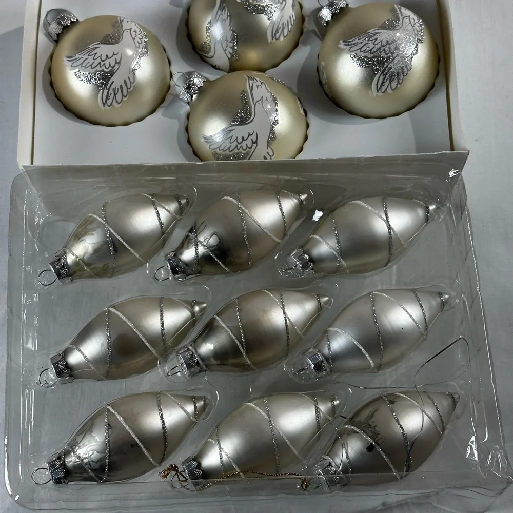 Target Silver and Gold Glass Ornaments Set Of Two